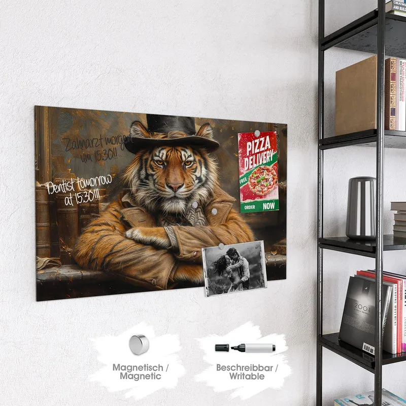 Magnettafel - Tiger mit Zylinder