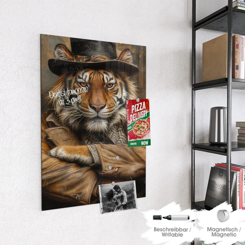 Magnettafel - Tiger mit Zylinder