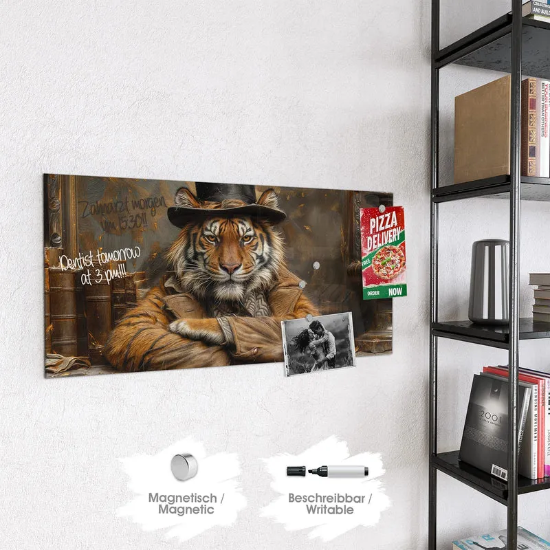 Magnettafel - Tiger mit Zylinder