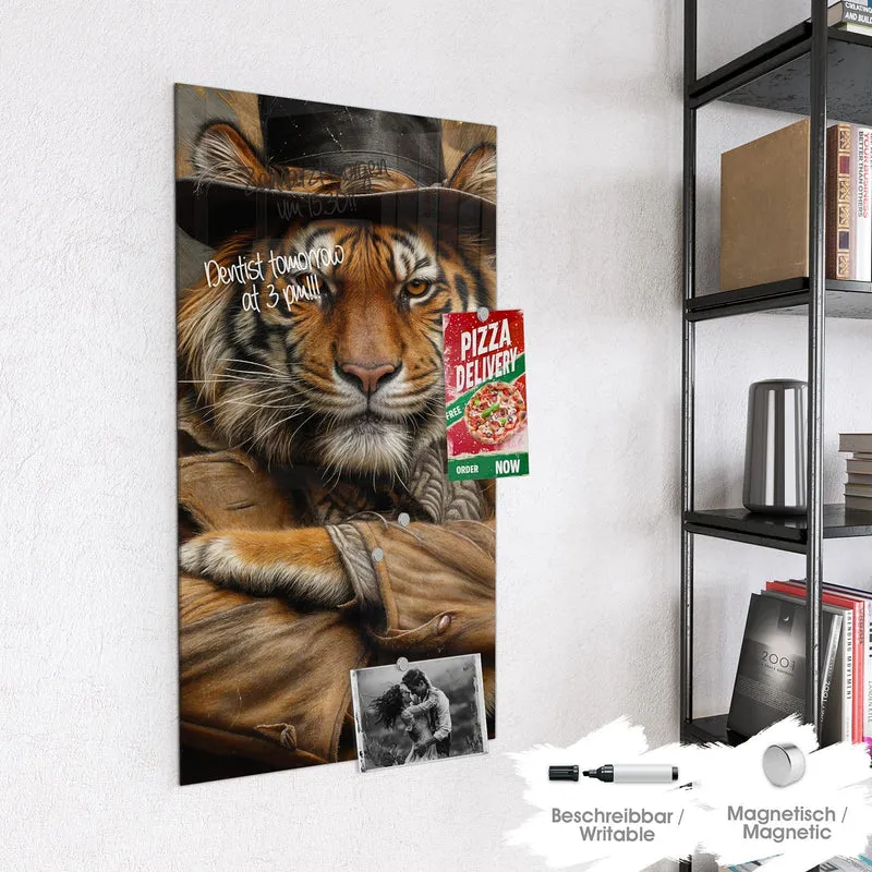 Magnettafel - Tiger mit Zylinder