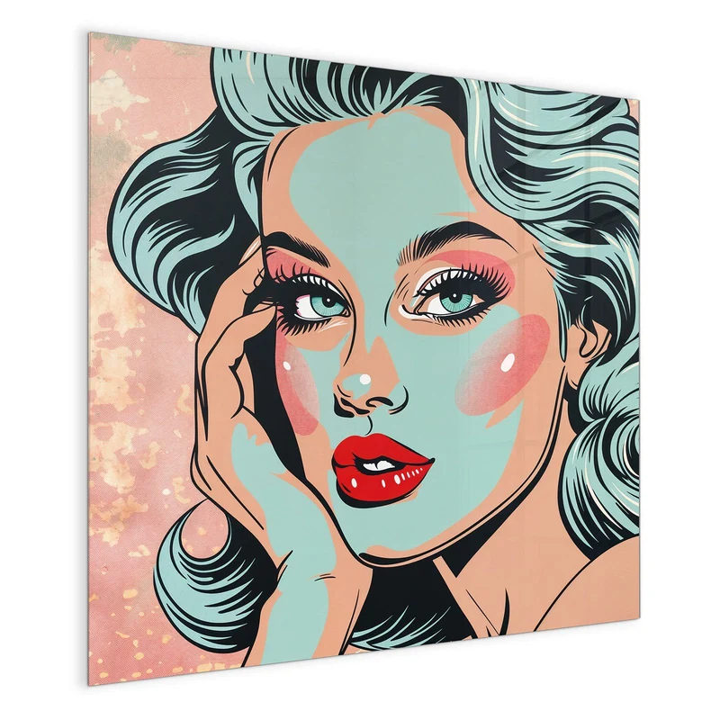 Magnettafel - Comic Porträt in Mint