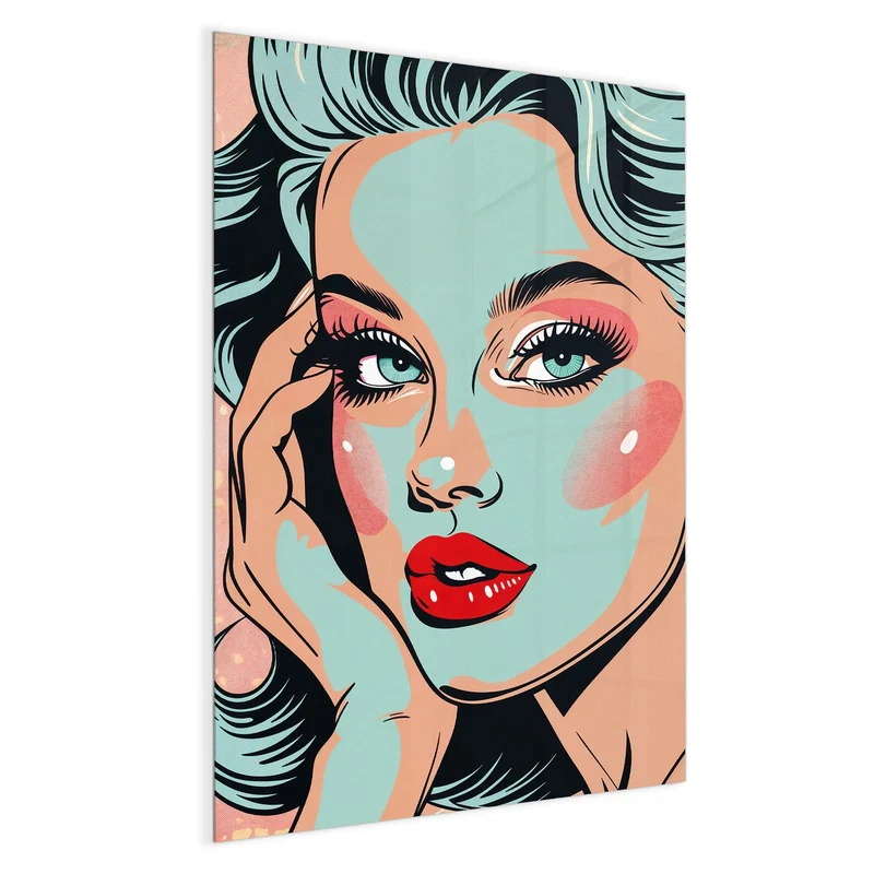 Magnettafel - Comic Porträt in Mint