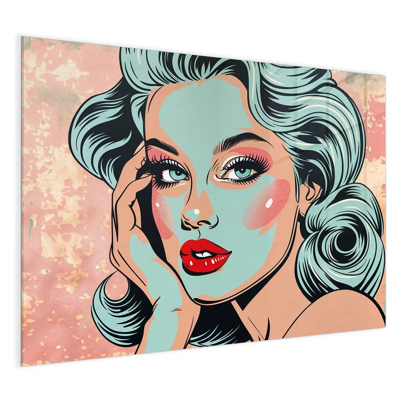 Magnettafel - Comic Porträt in Mint