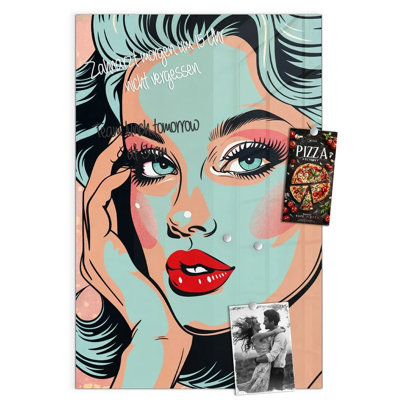 Magnettafel - Comic Porträt in Mint