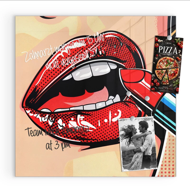 Magnettafel - Roter Lippenstift