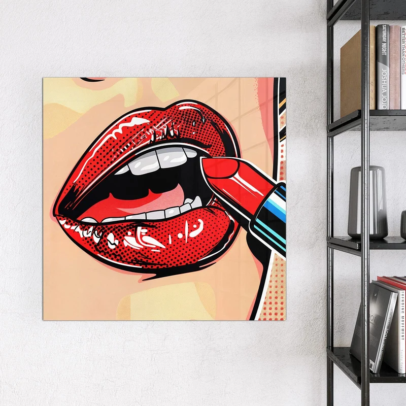 Magnettafel - Roter Lippenstift