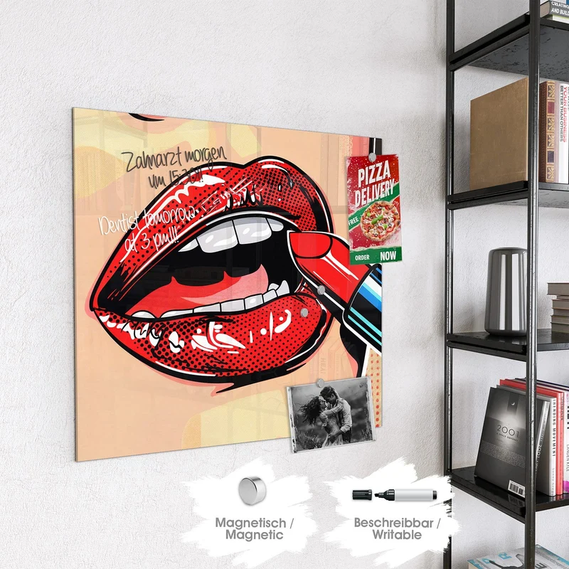 Magnettafel - Roter Lippenstift
