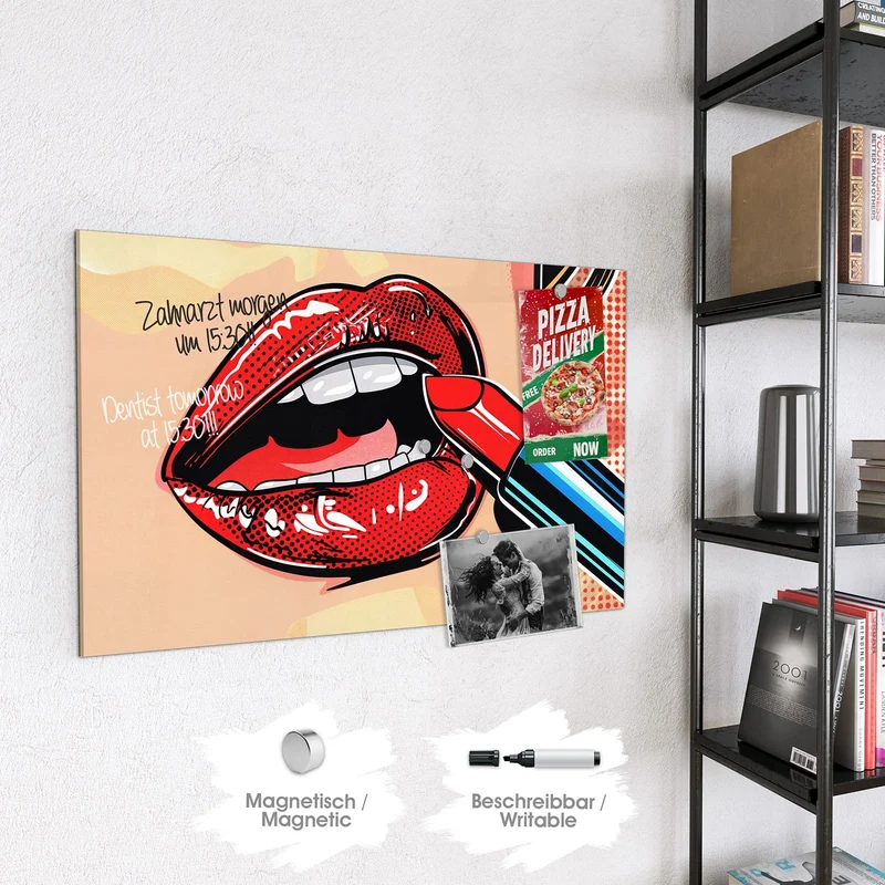 Magnettafel - Roter Lippenstift