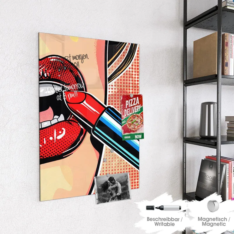 Magnettafel - Roter Lippenstift