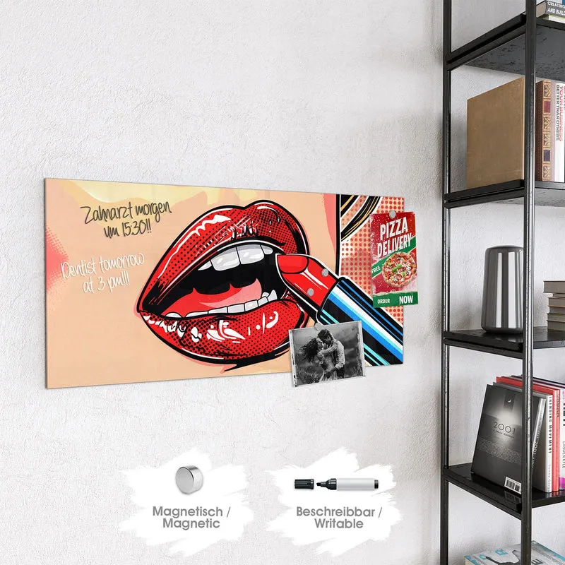 Magnettafel - Roter Lippenstift
