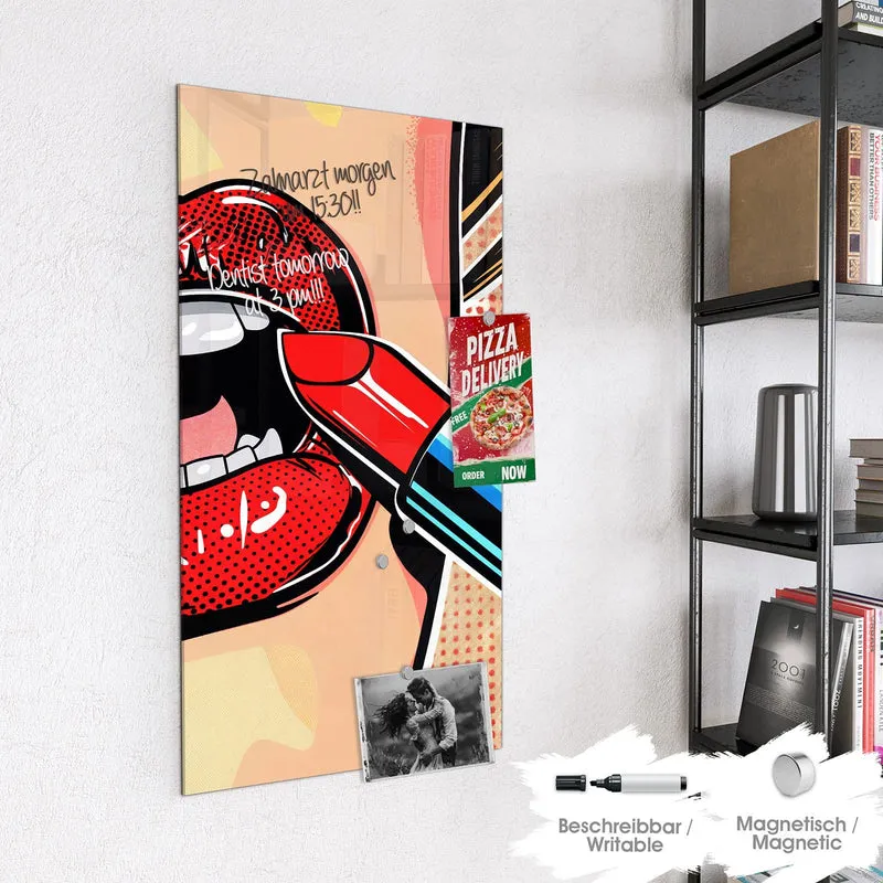 Magnettafel - Roter Lippenstift