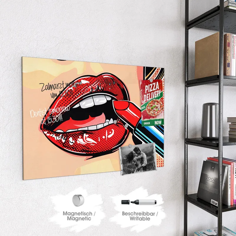 Magnettafel - Roter Lippenstift
