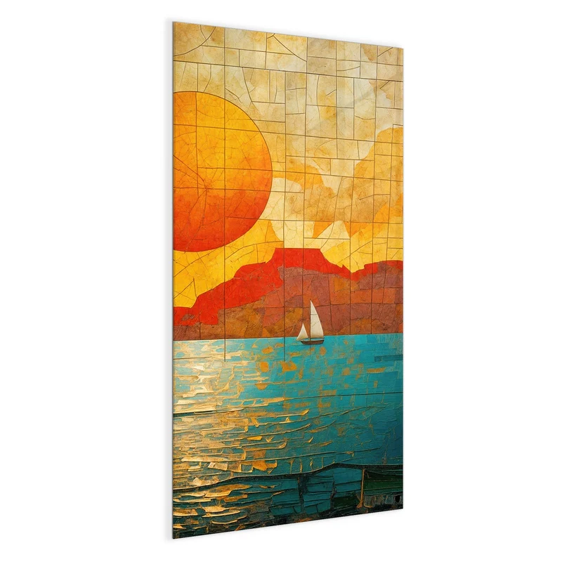Magnettafel - Segelboote im Mosaik