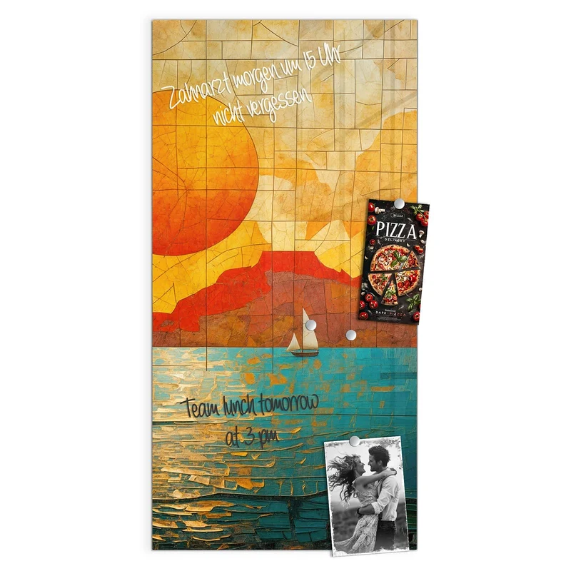 Magnettafel - Segelboote im Mosaik