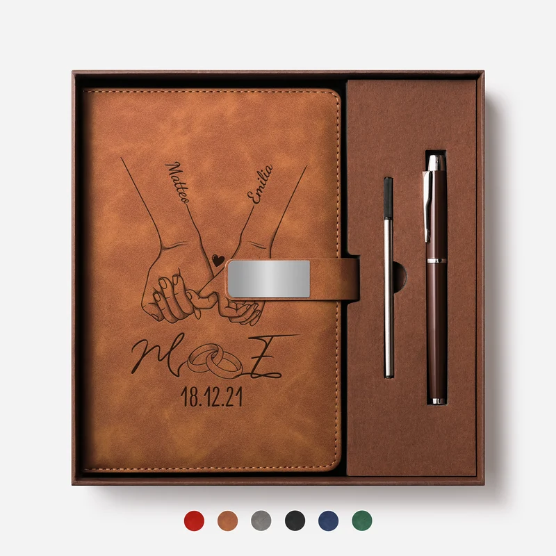 Unser Datum - Personalisierte Geschenke Jahrestag | Notizbuch Mit Stift Mit Gravur Paar