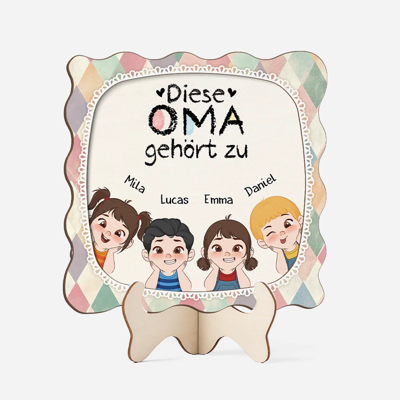 Dieser Opa Gehört Zu - Personalisiertes Geschenk | Holzaufsteller Oma/Opa