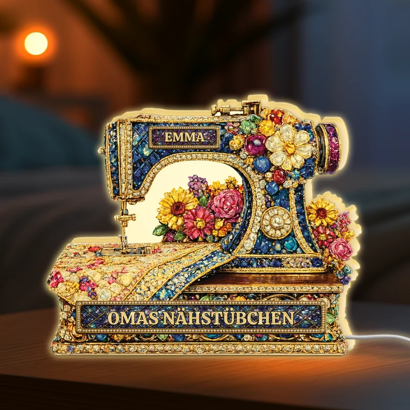 Omas Nähstübchen - Personalisiertes Geschenk | Lightbox Oma/Opa