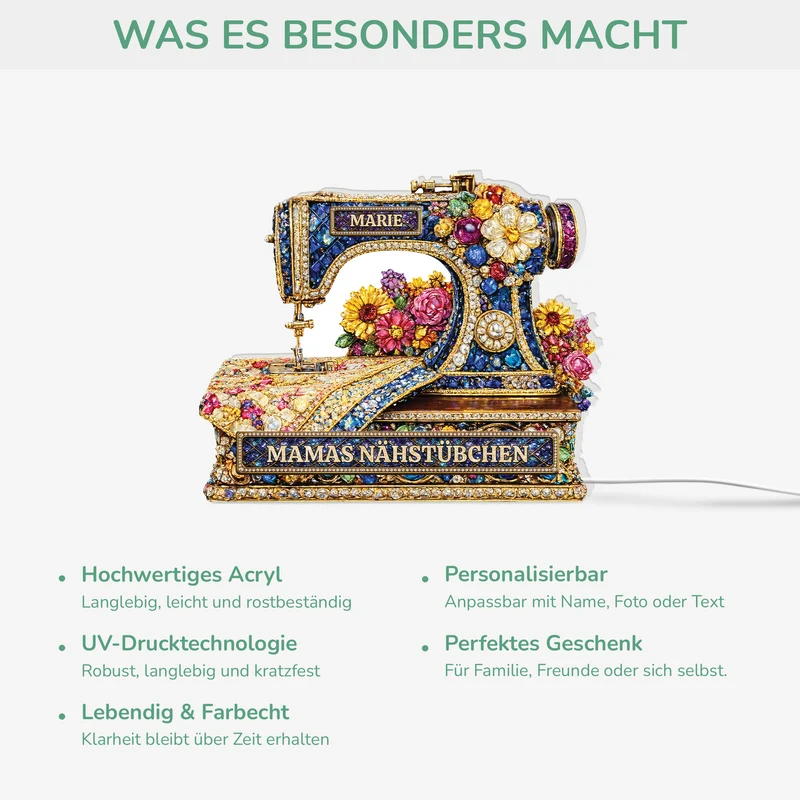 Omas Nähstübchen - Personalisiertes Geschenk | Lightbox Oma/Opa