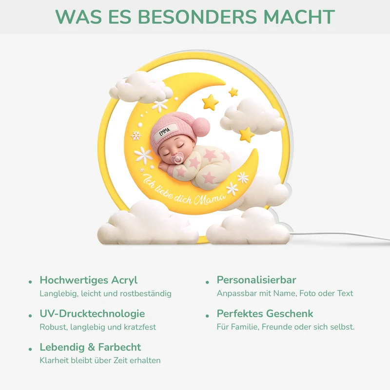 Ich Liebe Dich Mama - Personalisiertes Geschenk | Lightbox Mama/Papa