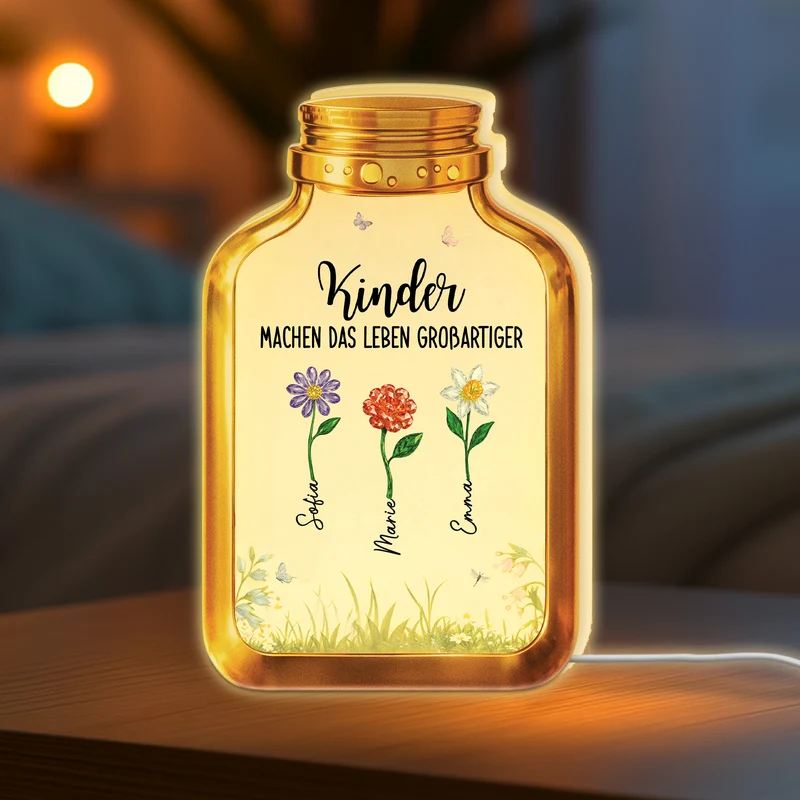 Enkelkinder Machen Das Leben Großartiger - Personalisiertes Geschenk | Lightbox Mama/Oma Blumen