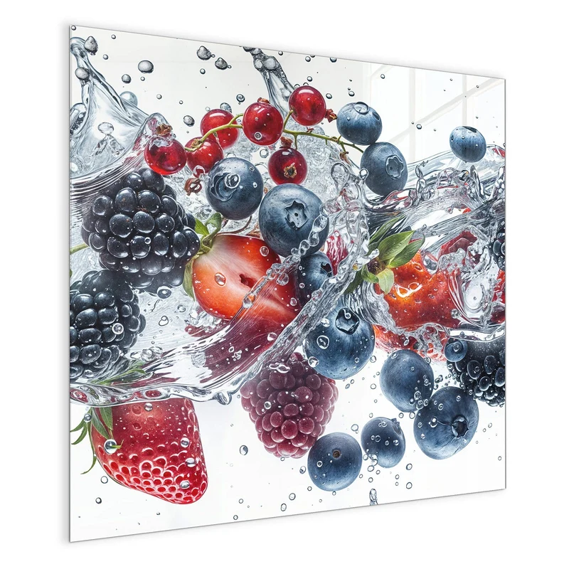 Magnettafel - Beeren im Spritzwasser