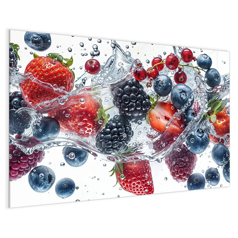 Magnettafel - Beeren im Spritzwasser