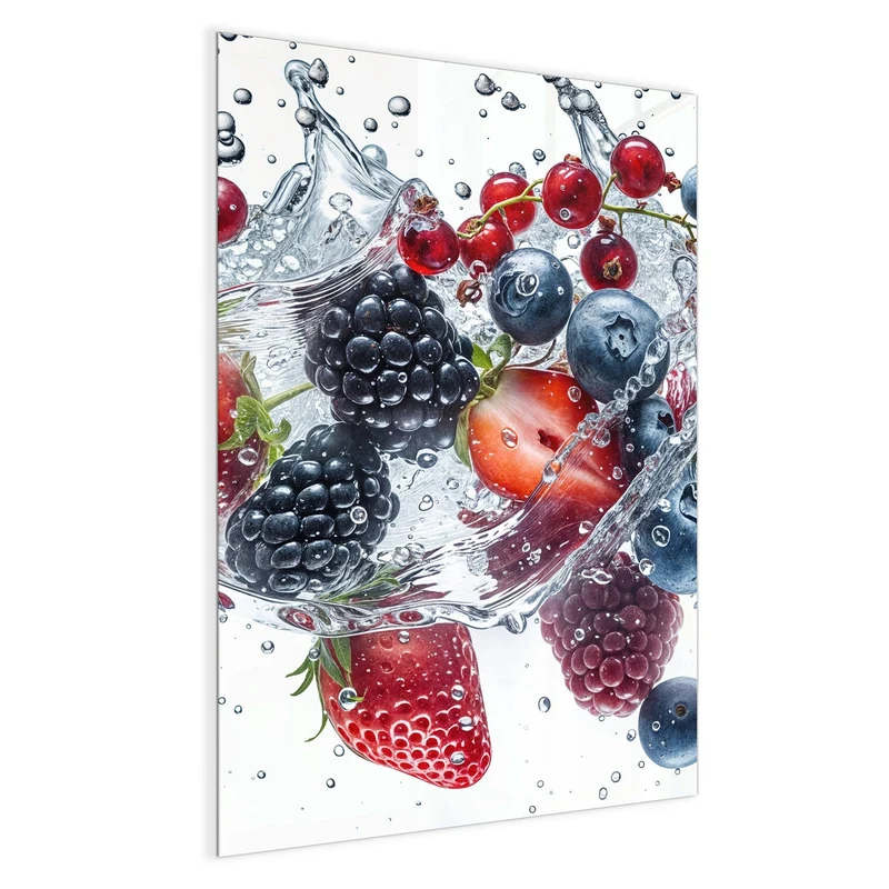 Magnettafel - Beeren im Spritzwasser