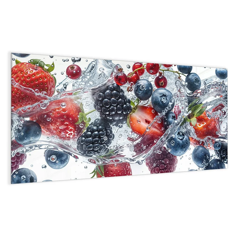 Magnettafel - Beeren im Spritzwasser