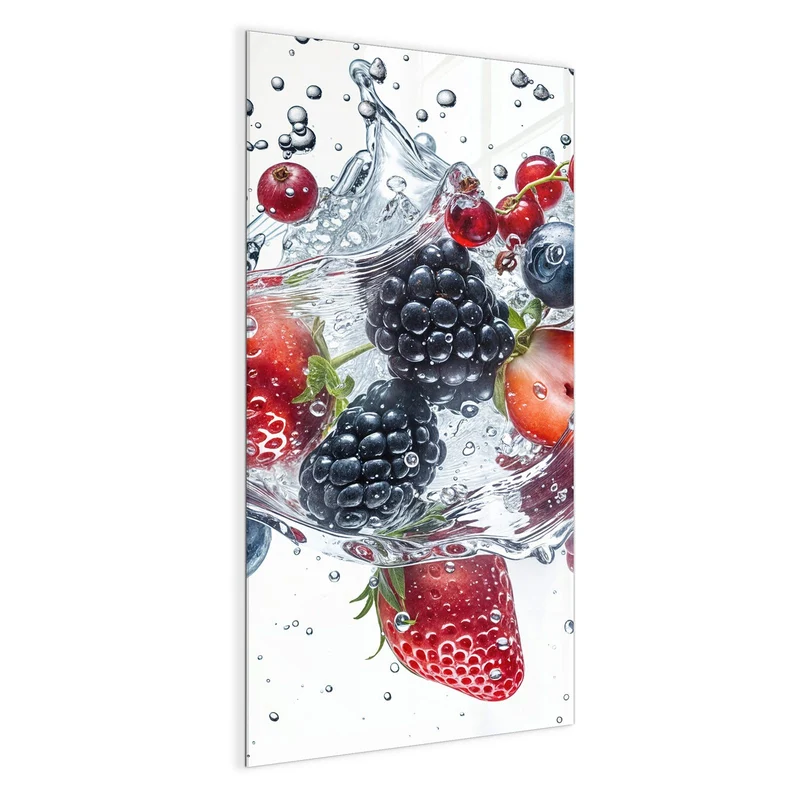 Magnettafel - Beeren im Spritzwasser