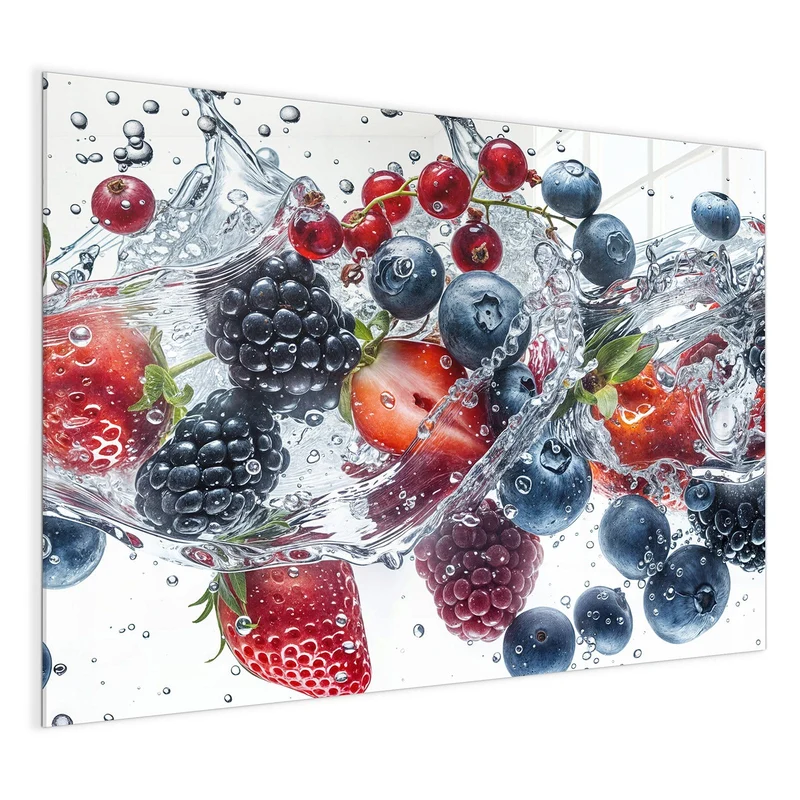 Magnettafel - Beeren im Spritzwasser