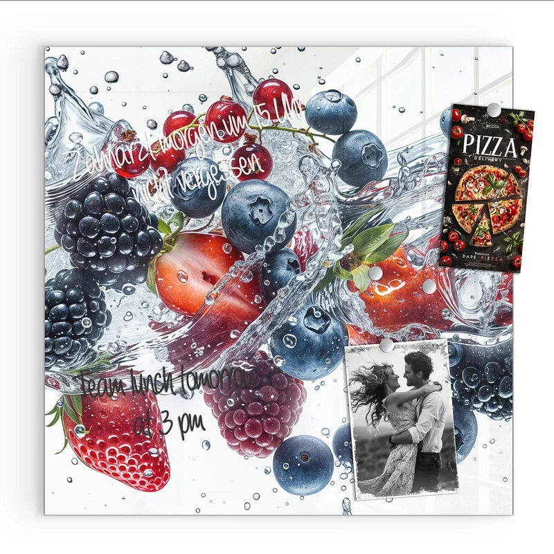 Magnettafel - Beeren im Spritzwasser