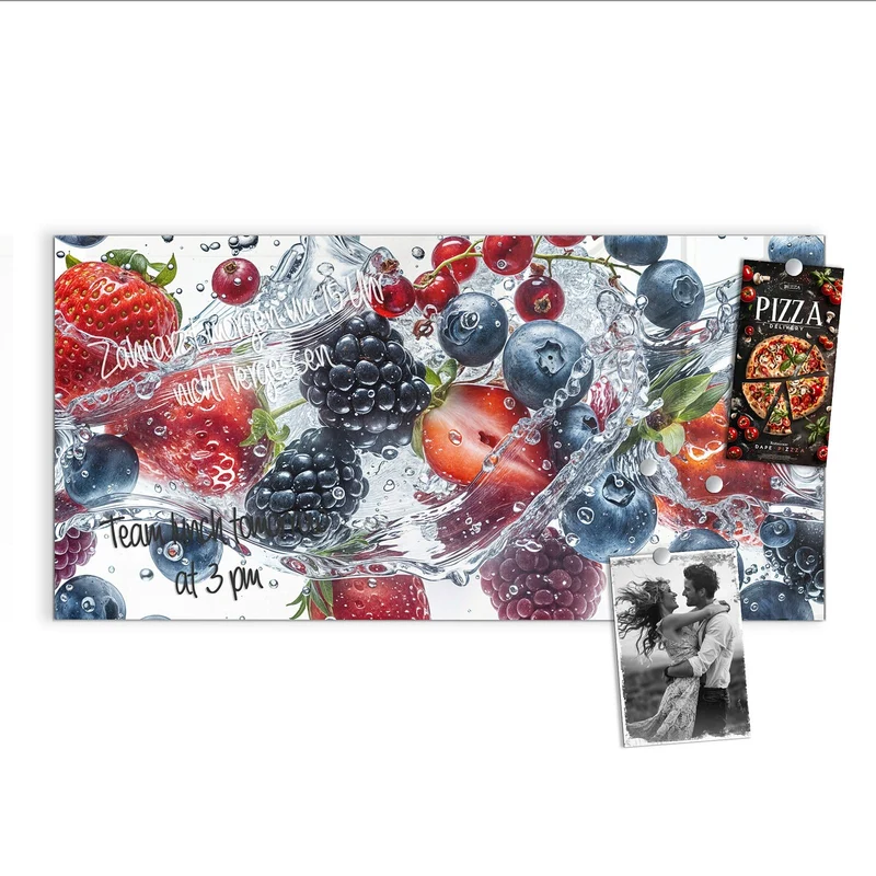 Magnettafel - Beeren im Spritzwasser