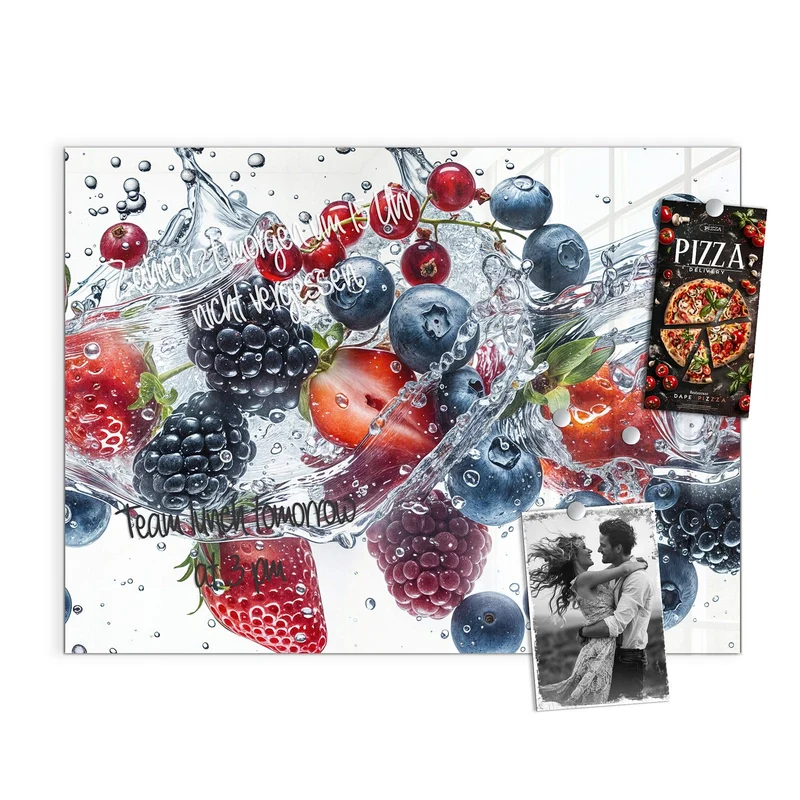 Magnettafel - Beeren im Spritzwasser