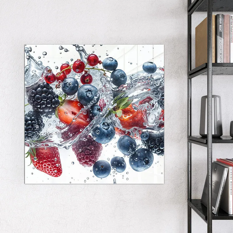 Magnettafel - Beeren im Spritzwasser
