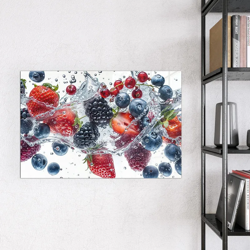 Magnettafel - Beeren im Spritzwasser