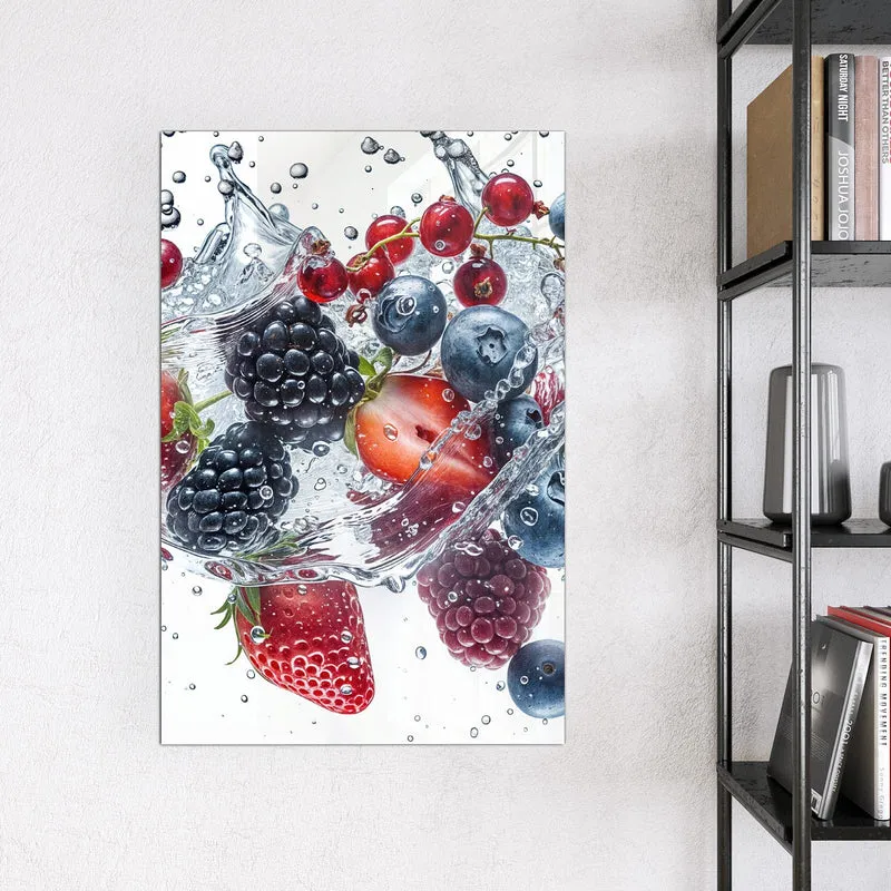 Magnettafel - Beeren im Spritzwasser