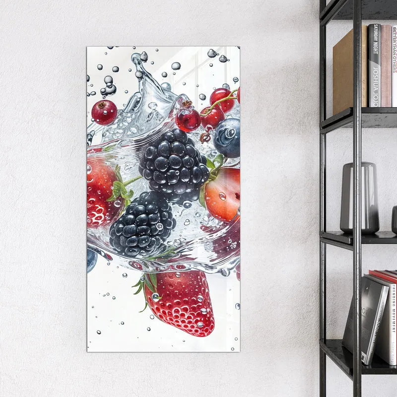 Magnettafel - Beeren im Spritzwasser