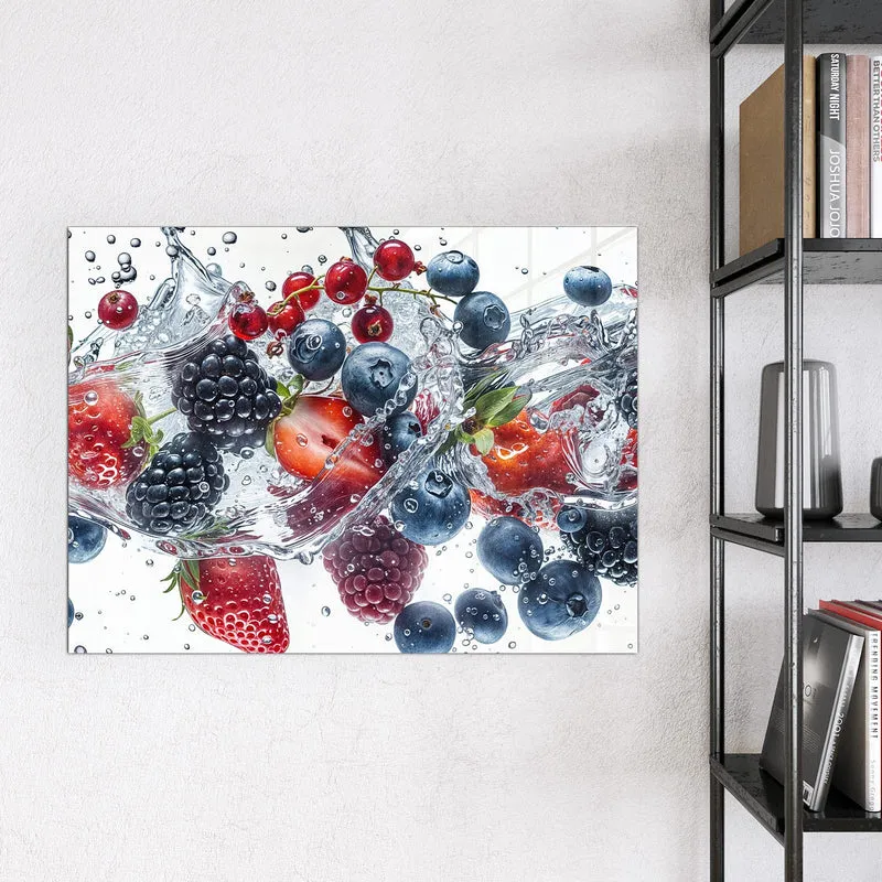 Magnettafel - Beeren im Spritzwasser