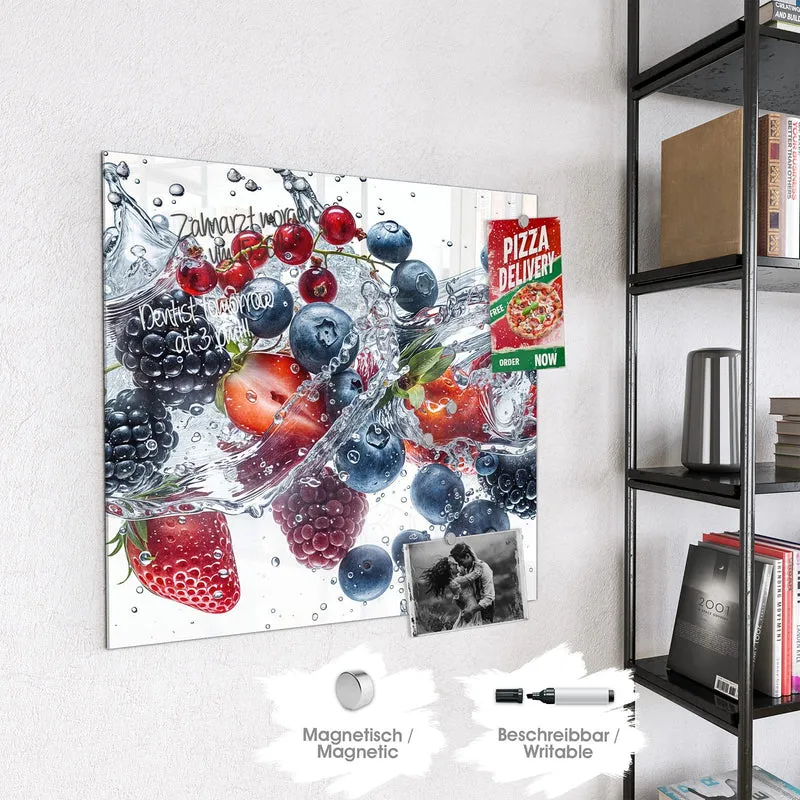 Magnettafel - Beeren im Spritzwasser