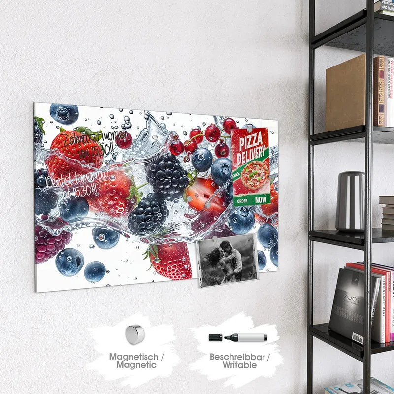 Magnettafel - Beeren im Spritzwasser