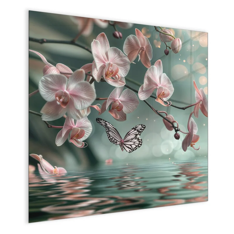 Magnettafel - Orchidee am Wasser