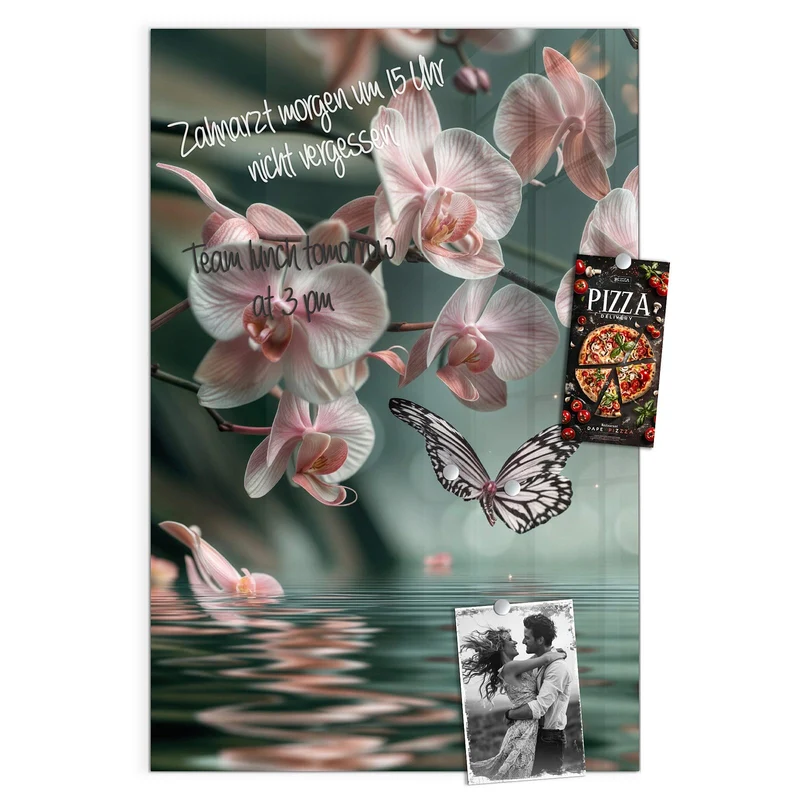 Magnettafel - Orchidee am Wasser