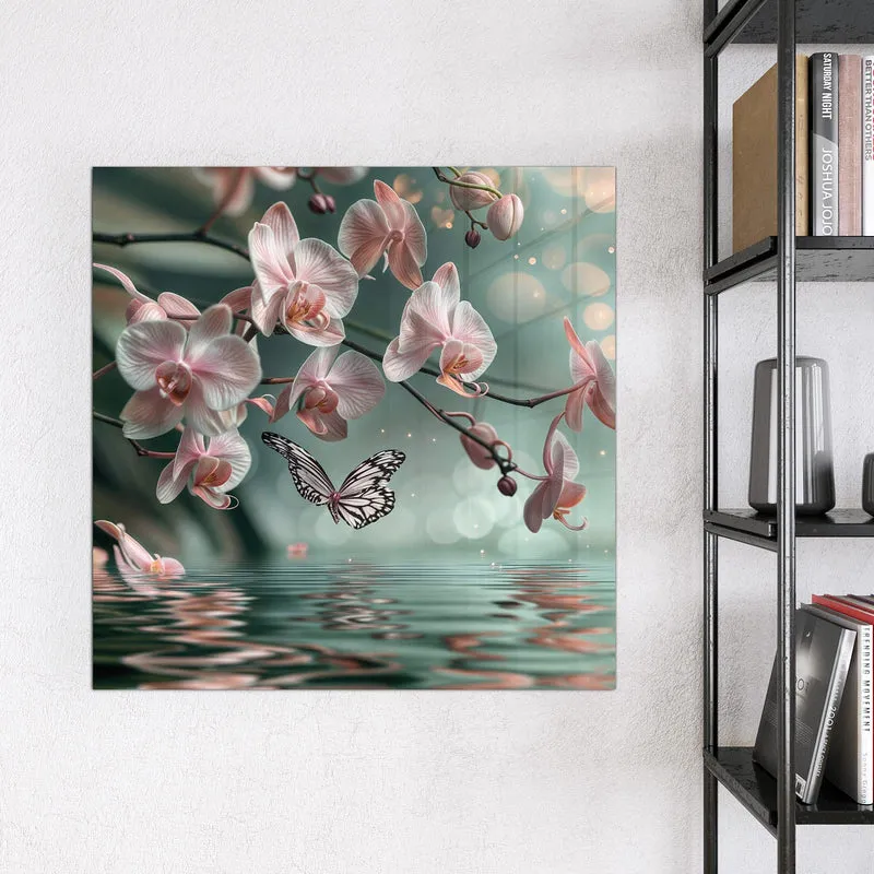 Magnettafel - Orchidee am Wasser