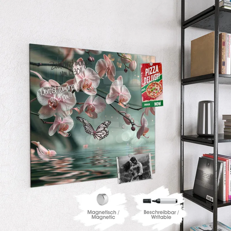 Magnettafel - Orchidee am Wasser