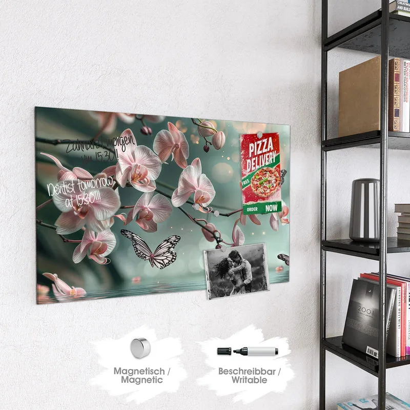 Magnettafel - Orchidee am Wasser
