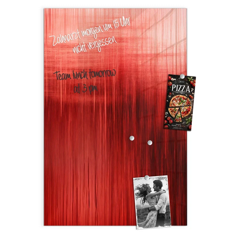 Magnettafel - Vertikale Linien in Rot