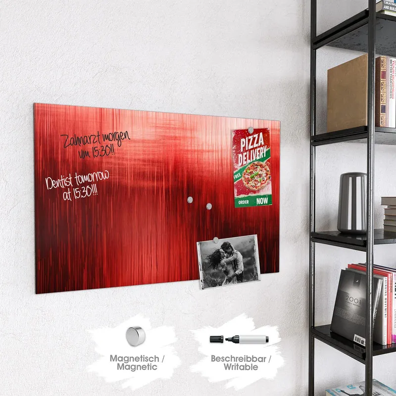 Magnettafel - Vertikale Linien in Rot
