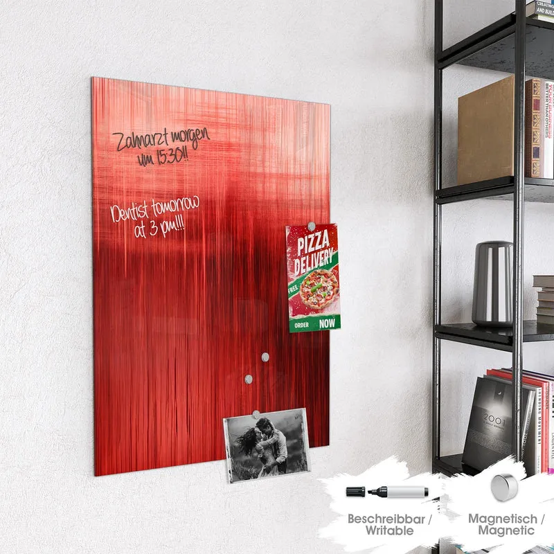 Magnettafel - Vertikale Linien in Rot