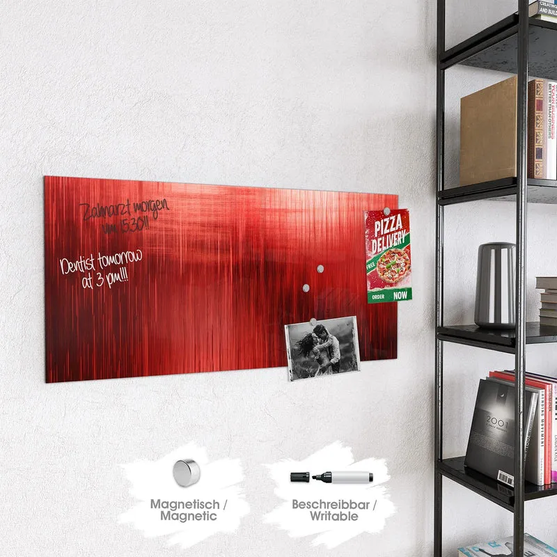 Magnettafel - Vertikale Linien in Rot
