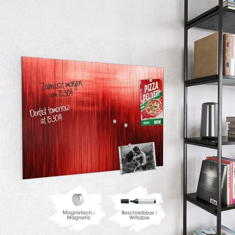 Magnettafel - Vertikale Linien in Rot